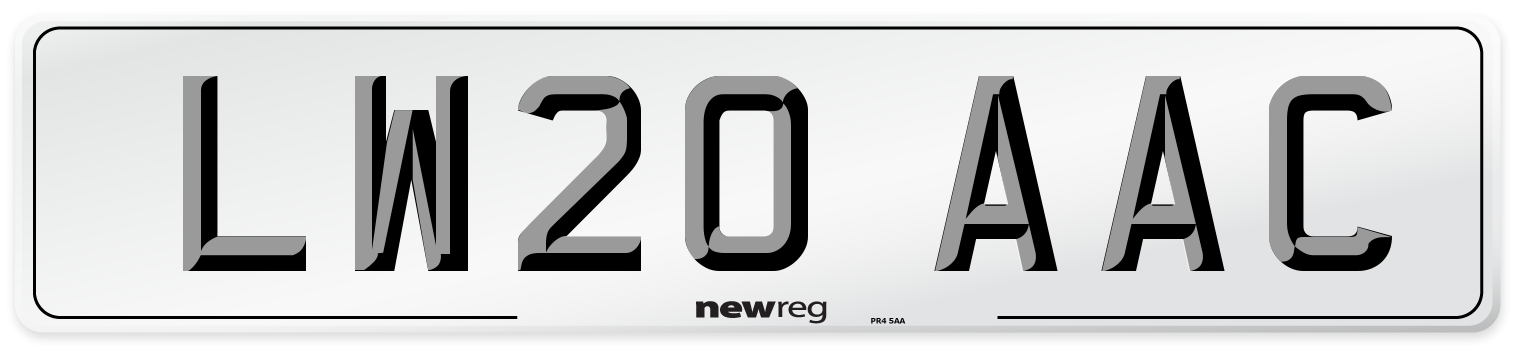 LW20 AAC Number Plate from New Reg